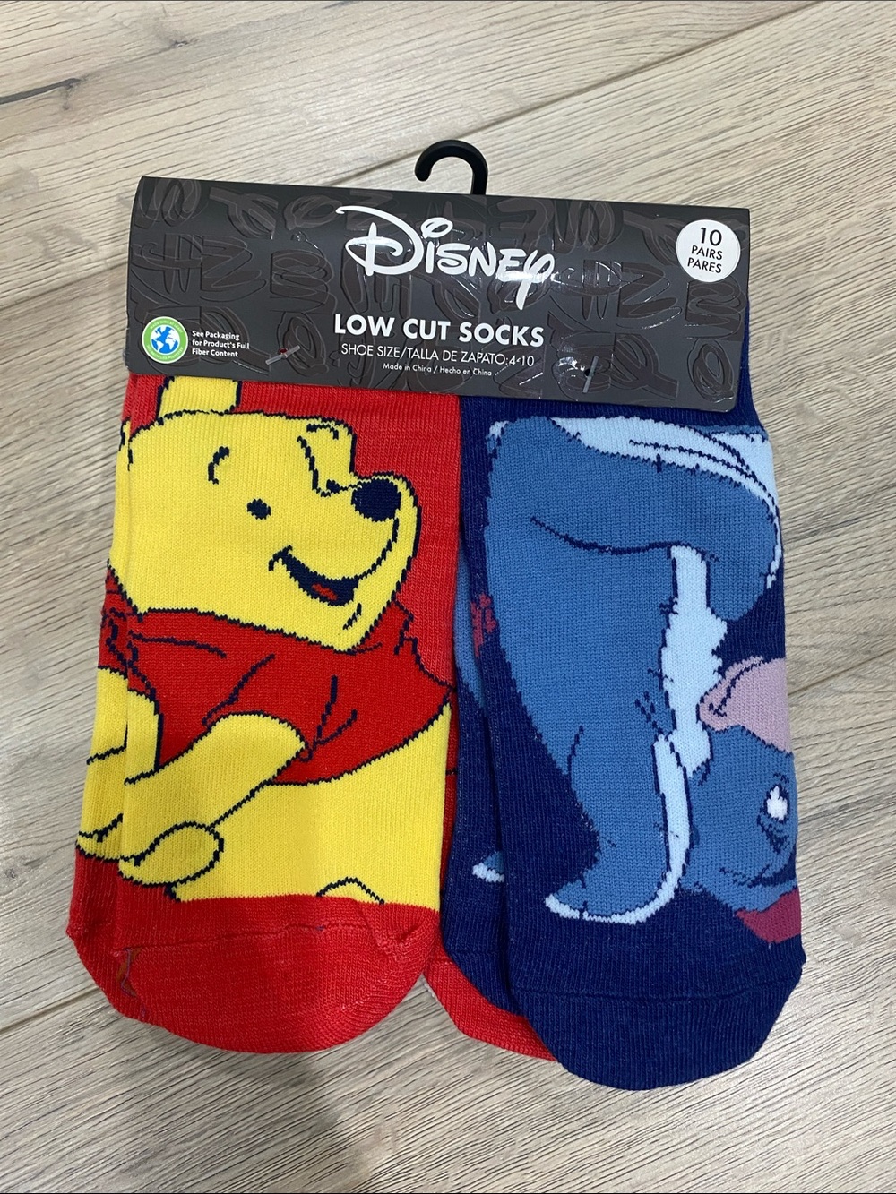 Disney Winnie the Pooh & Eeyore Low Cut Socks - Yellow, Red, Blue, Navy